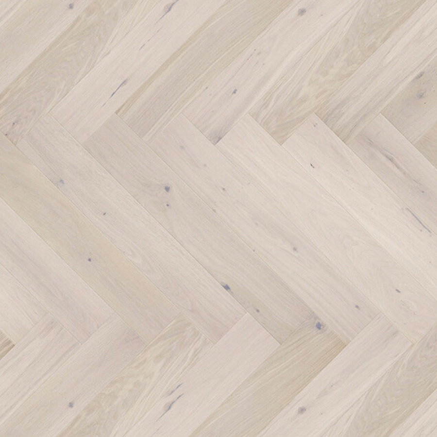 Loc Engineered Herringbone - Brushed White Lacquer Oak 2064