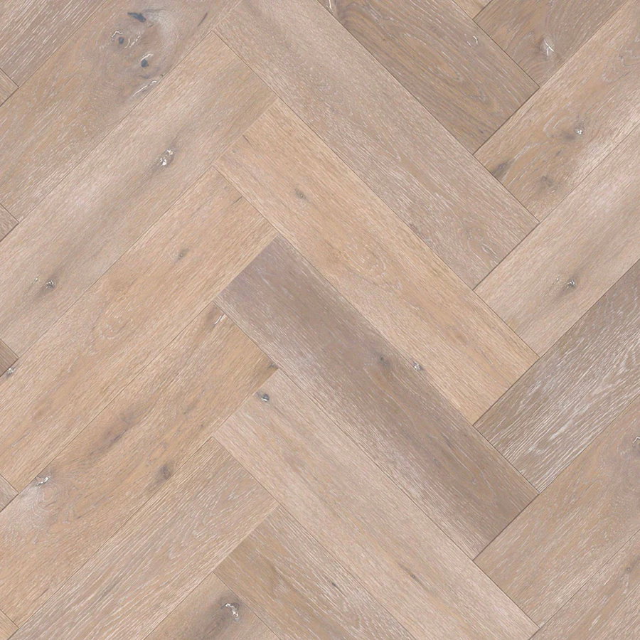 Engineered Herringbone Oak - Brushed And Oiled Whitewashed Grey 4416