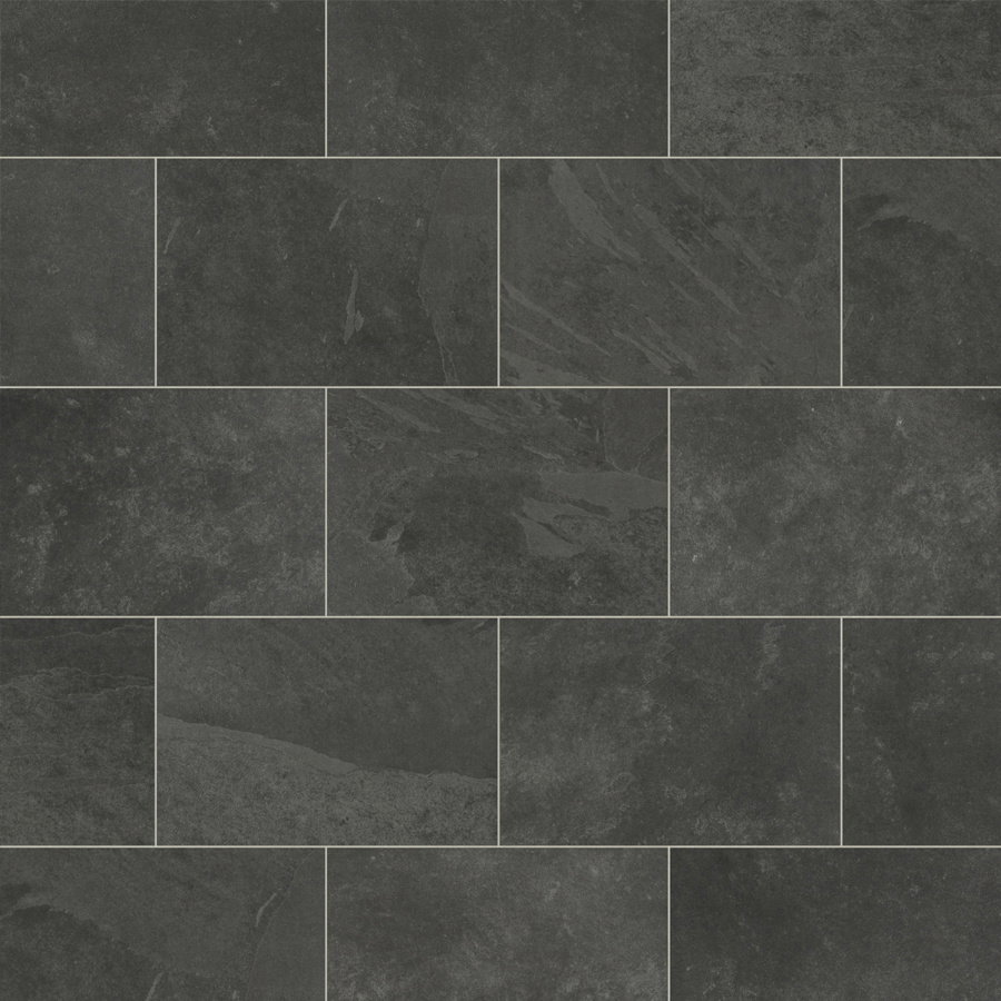 Knight Tile - Black Riven Slate ST15